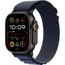 Apple Watch Ultra 2 49mm Alpine Loop Navy / Black Titanium Case