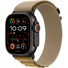 Apple Watch Ultra 2 49mm Alpine Loop Tan / Black Titanium Case